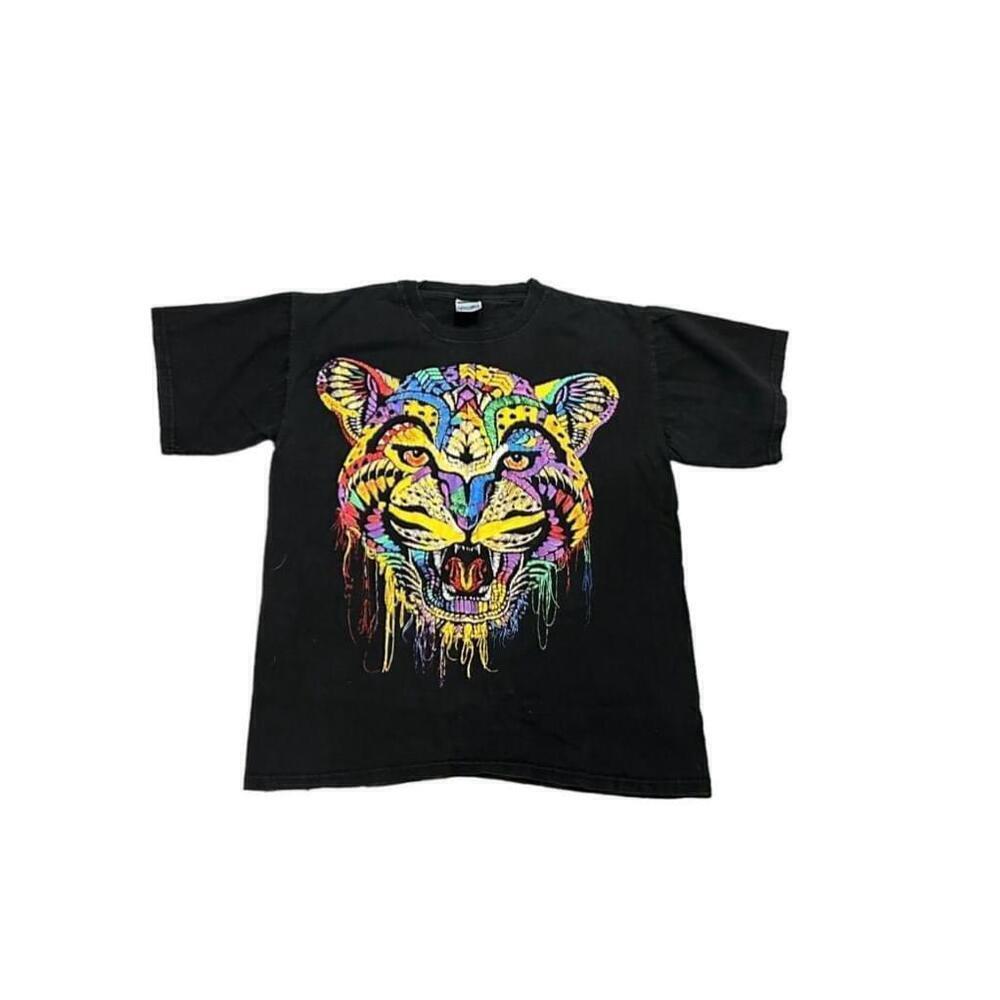 Thessh Men’s Mexican Bright Colorful Lion Head Graphic Print 2-Sided Shirt - Picture 3 of 8